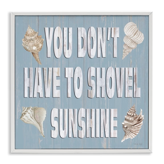 Stupell Industries Cottage You Don't Have To Shovel Sunshine Phrase White Framed Giclee Art, 24 x 24, by Cindy Jacobs