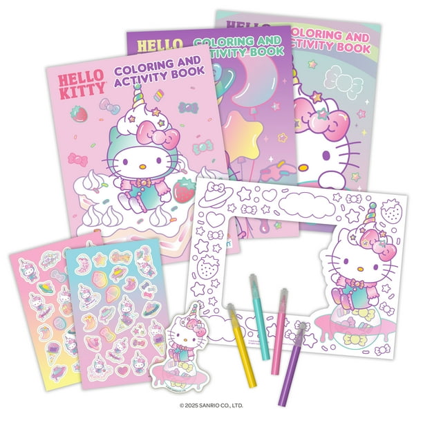 Hello Kitty 11-Piece Coloring Activity Set for Kids – Includes 3