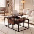 thumbnail image 4 of ELLEGNT Modern Lift Top Coffee Table – Accent Tea Table & Center Table for Living Room, Rustic Brown, 4 of 10