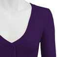thumbnail image 2 of YEMAK Women's Cropped Bolero 3/4 Sleeve Button Down Cardigan Sweater CO129-GRP-2X, 2 of 11