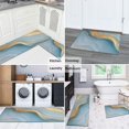 thumbnail image 5 of Blue and Gold Marble Pattern Anti Fatigue Kitchen Rugs Set Of 2, Non Slip Washable Decorative Floor Mats for Kitchen Sink Laundry, 17"x30" and 17"x47", 5 of 6