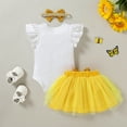 thumbnail image 3 of Younger Tree 1st Birthday Girl Outfit Baby Bee Short Sleeve Romper Top Tutu Princess Skirt Clothes Set for 12-18 Months, 3 of 7