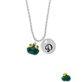 thumbnail image 2 of Delight Jewelry Resin Big Eyed Frog Silvertone Script Initial Disc - D - Charm Necklace, 20"+3", 2 of 4