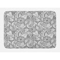 thumbnail image 1 of Ethnic Bath Mat, Monochrome Flowers Hearts and Paisley Motifs Nature Doodle with Tribal Influences, Non-Slip Plush Mat Bathroom Kitchen Laundry Room Decor, 29.5 X 17.5 Inches, Black White, Ambesonne, 1 of 2