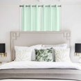 thumbnail image 4 of Green White Stripe Kitchen Curtains Short 54 Inch Length, Modern Minimalist Geometric Striped Grommet Top Bedroom Living Room Curtains, Light Filtering Cafe Curtain Drapes 2 Panels Set 84''x54'', 4 of 9