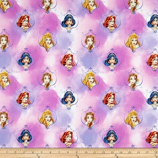 Clearance! Princesses Disney FLANNEL Fabric 100% Cotton Storytelling Patch  By The Yard Ariel Aurora Cinderella Snow