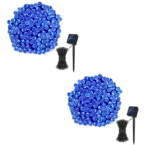 Guirnaldas de luces solares, Total 46 pies, 2 paquetes de 50 luces LED para jardín, jardín, árbol, fiesta de boda