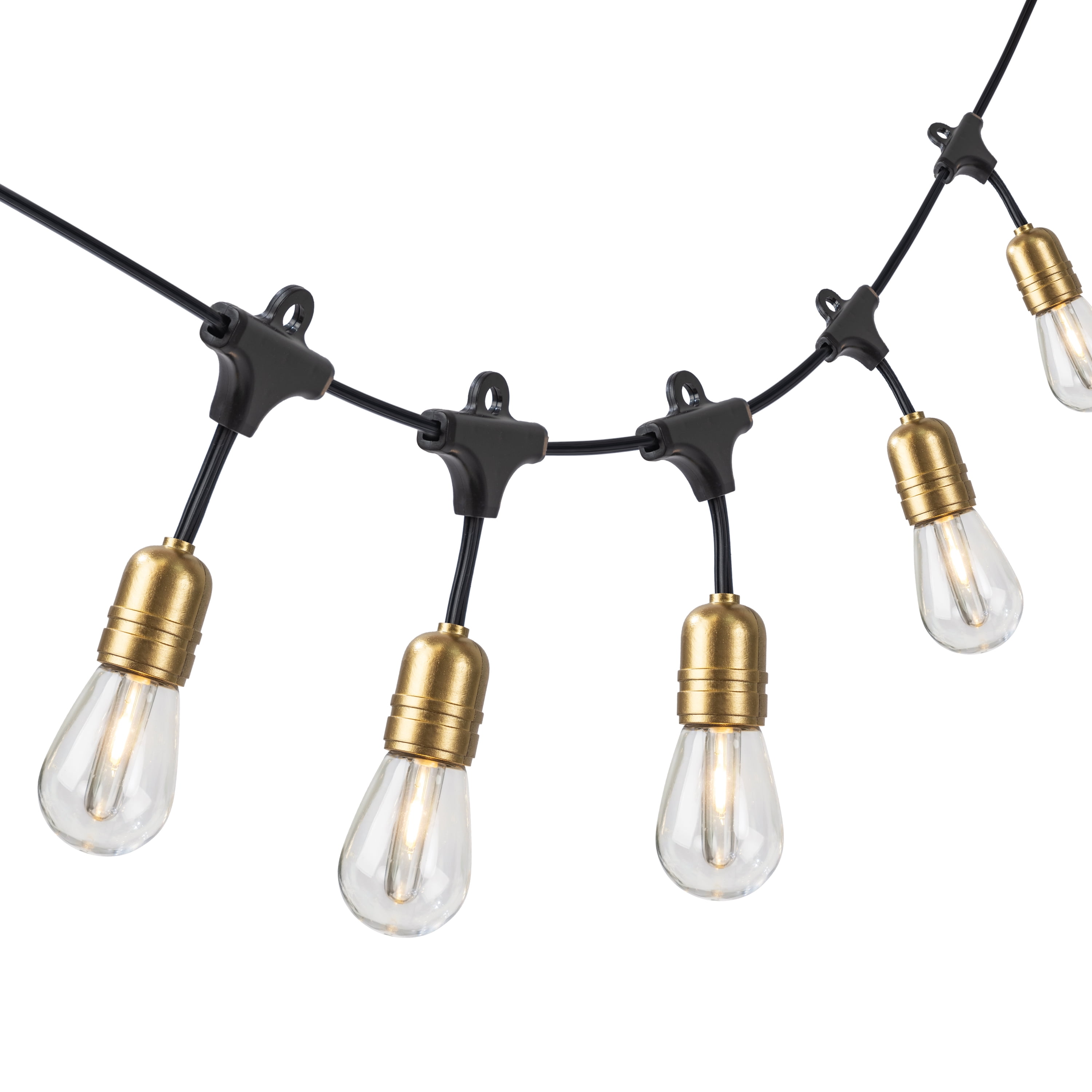 Better Homes & Gardens 10-Light Plug-in Gold Edison Outdoor String Lights