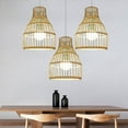 thumbnail image 4 of Walson Rattan Lamp Shade Rattan Chandelier Lampshade Light Fixture Cover Art Craft 18cmx26cm, 4 of 9