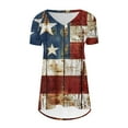 thumbnail image 4 of Qetyuw Women's 4th of July Shirts Plus Size Patriotic Red White and Blue Print Tshirts Tunic Short Sleeve Tees Flowy V Neck Blouses Tops Summer Tops for Women 2024, 4 of 5