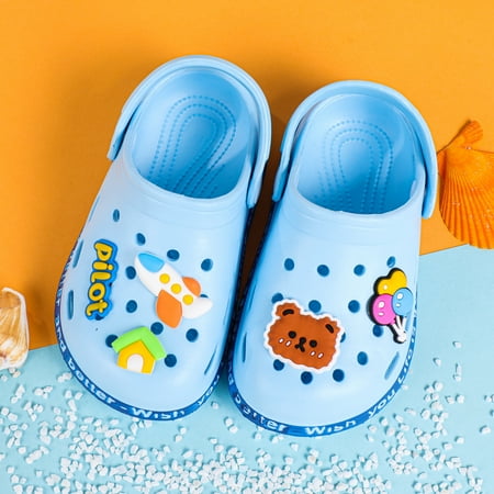 

Boys And Girls PVC Cute Cartoon Charm Clogs Non-slip Breathable Slip-on Slippers For Beach