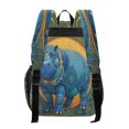 thumbnail image 3 of Ttyddzy Clear Backpack Heavy Duty PVC Transparent Backpack for College Workplace, Blue Hippo, 3 of 8
