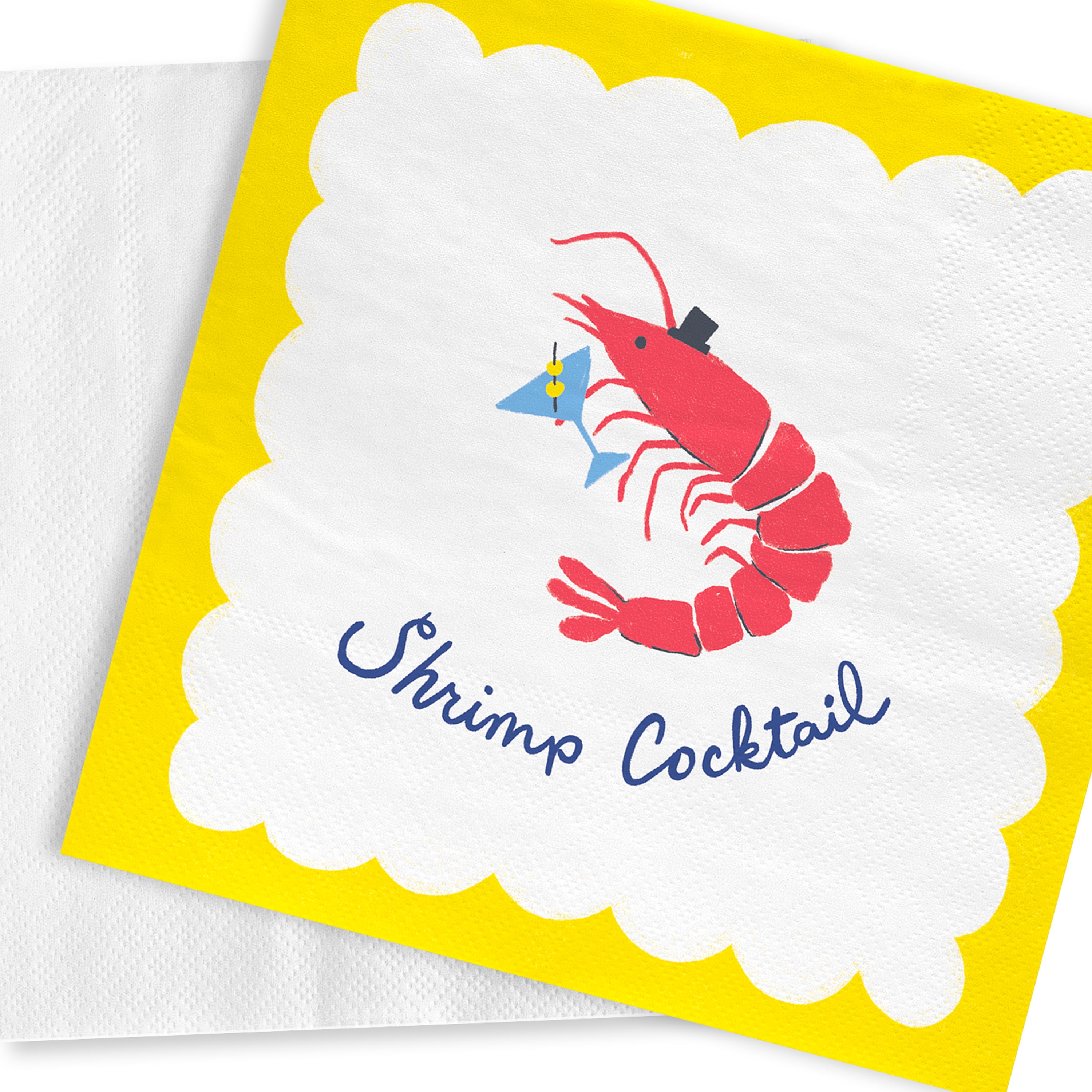 Bright Tides Multicolor Shrimp Cocktail Disposable Paper Napkins, 5" x 5", 20 Count, by Way To Celebrate