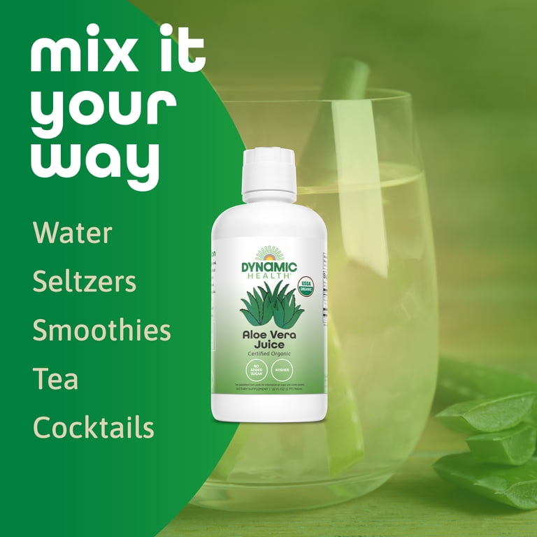 Dynamic Health, Organic Aloe Vera Juice, 32oz, Unflavored - Walmart.com