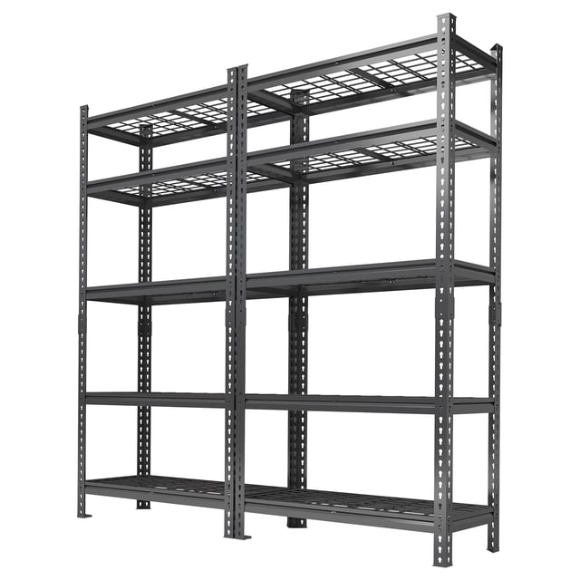 EDTara 5-Tier Metal Storage Shelving Unit, Adjustable Heavy Duty Wire Rack for Garage, 2000 Lbs Capacity