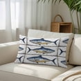 thumbnail image 3 of Retro Fish Coastal Throw Pillow Cover, Pillowcase Protectors with Zipper, Breathable Decorative Lumbar Pillow Case Cover, Vintage Summer Beach Nautical Ocean Pillow Shams for Couch Sofa 12x20Inch, 3 of 8