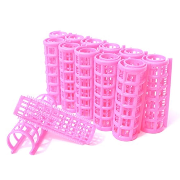 Medium Hair Rollers Comb Curlers Clips Styling Rollers Hair Curls Wave Style Hairdressing Curlers Tools (Plastic Styling 20mm/ 7/8" 12PCS Random Clolor)