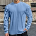 thumbnail image 2 of VSSSJ Big and Tall T-Shirts for Men Comfy Casual Long Sleeve Ribbed Knitted Round Neck Solid Color Loose Basic Versatile Muscle Pullover Tops Sky Blue XXL, 2 of 6