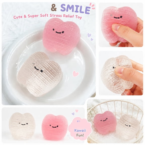 Soft Squishy Teeth Design Anxiety Relief Fidget Toy, Lovely Cartoon Tooth Squeeze Sensory Toy, Portable Calming Hand Toy for Teens Adults School Travel Daily Relaxation