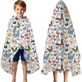 thumbnail image 3 of Butterfly Colorful Insect Pattern Hooded Bath Towel，60"x35" for Ages 3 To 12 Kids, Quick Dry Lightweight Soft Microfiber Hood Beach Towel Cover Up for Kids, 3 of 7
