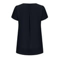 thumbnail image 3 of bnaln Women's Tops Summer Chiffon Blouses Short Sleeve V Neck Pleated T Shirts Loose Casual Flowy Dressy Tops Elegant Tunic Blouse Business Work Shirts Going Out Tops Trendy Outfits, 3 of 5