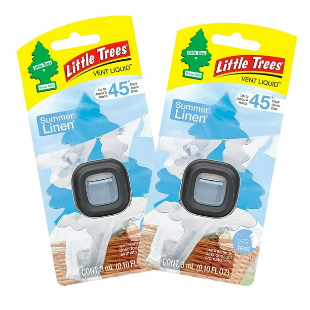 Little Trees Vent Liquid Car Air Freshener, 2PACK (Summer Linen