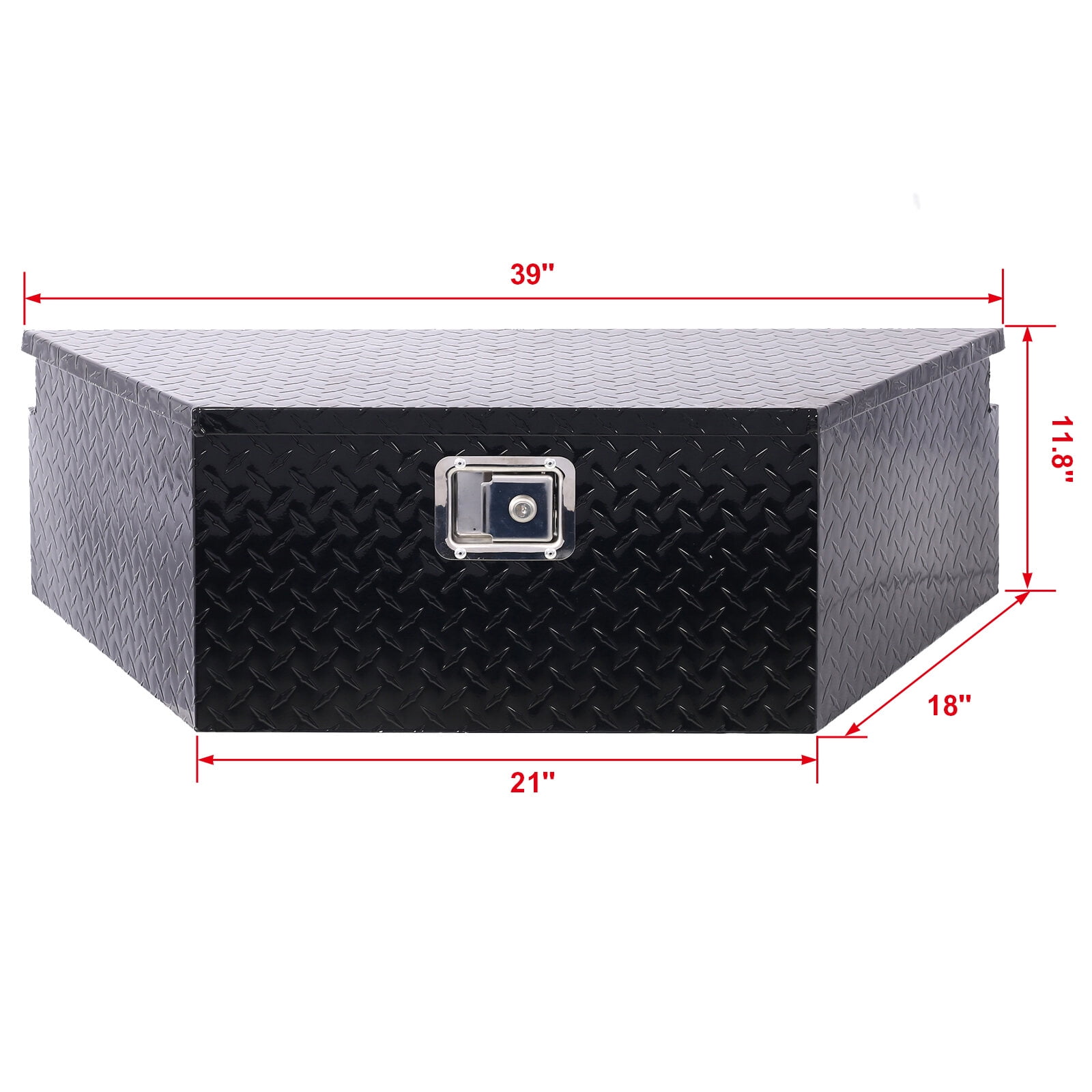 39inch Aluminum tool box,heavy duty truck bed tool box,outdoor trailer pickup storage tool box,RV storage organizer,underbody box w/lock keys,black 39x16.5x11.8inch,