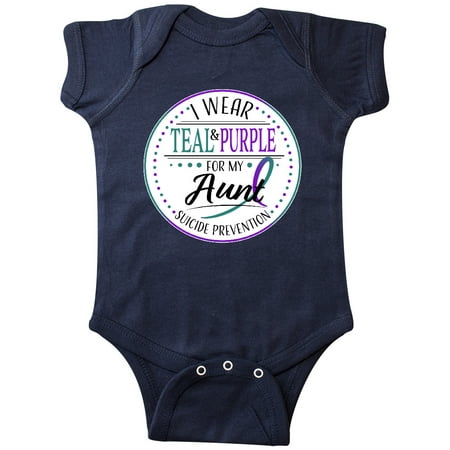 

Inktastic Suicide Prevention- I Wear Teal and Purple for My Aunt Gift Baby Boy or Baby Girl Bodysuit