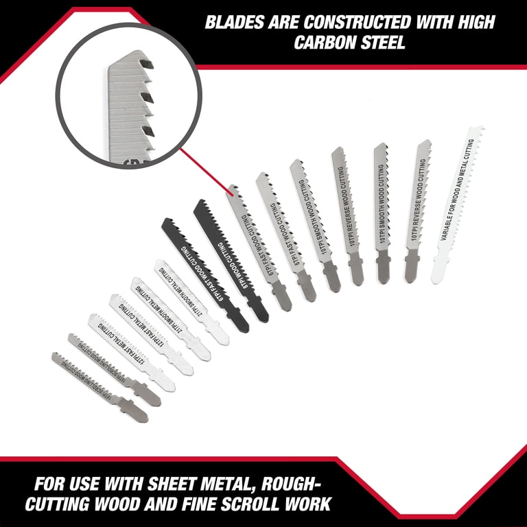 Hyper Tough 15-Piece T-Shank Jigsaw Blade Set for Wood and Metal Hyper Tough 15-Piece T-Shank Jigsaw Blade Set for Wood and Metal