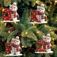 thumbnail image 5 of Christmas Snowman 26 Letters Decor Ornament, Acrylic Flat Red Hat Snowman Snowflake Winter Wonderland Ornaments, 2D A to Z Initial Letters, Personalized Snowman Alphabet Letters Hanging Decor,Gifts J, 5 of 5
