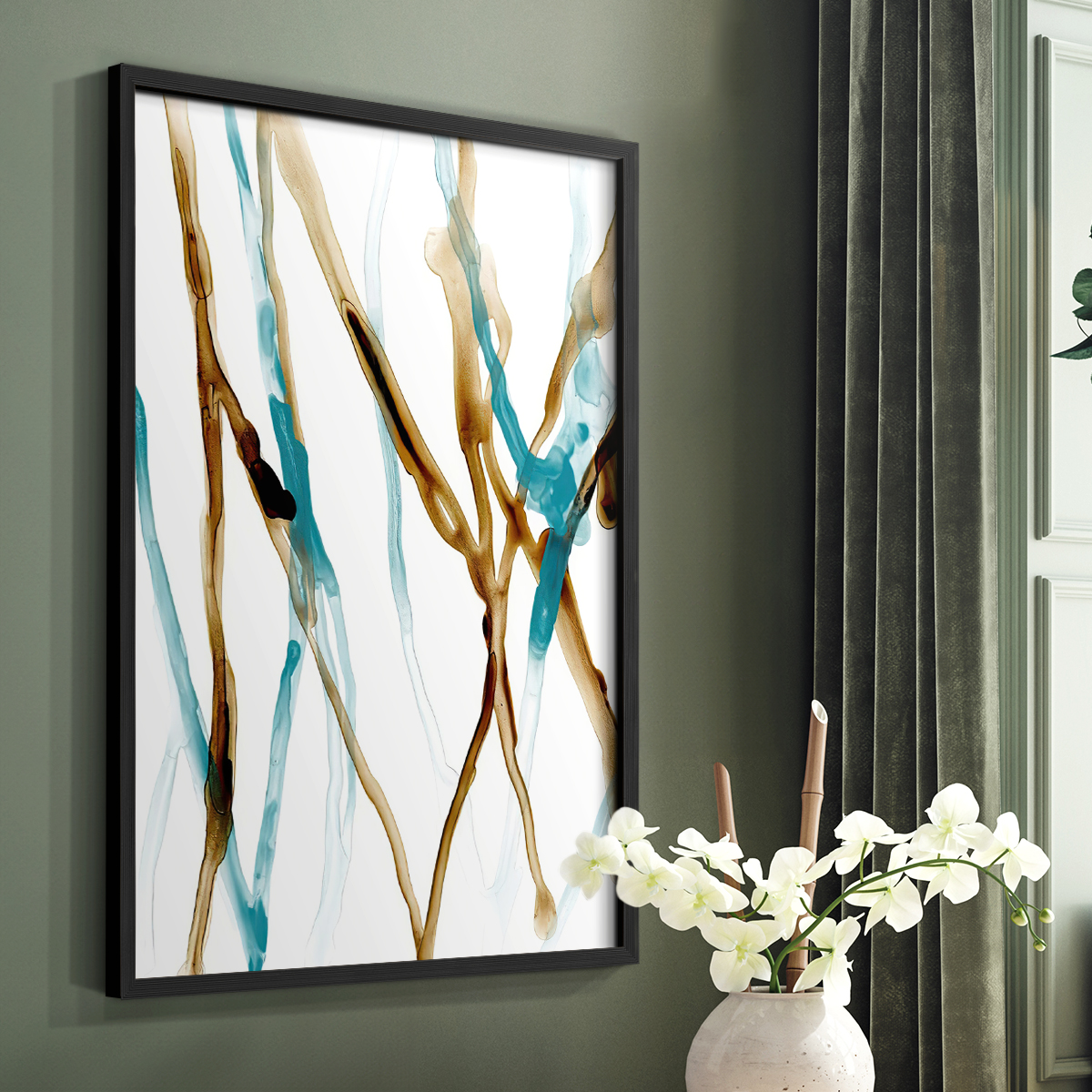 Runnel XVII in Black Solid Wood 8 x 10 Framed Print