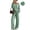 Green, variant on Fall Womens Pajama Set 2 Piece Long Sleeve V Neck Top and Wide Leg Pant Ladies Soft Matching Lounge Set with Pockets