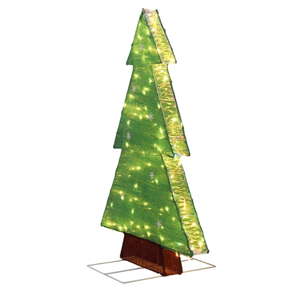 Alvantor 4 ft Lighted Christmas Tree with 110 Warm White LED Lights, Indoor and Outdoor Christmas Decorations