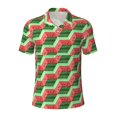 thumbnail image 2 of Daiia Geometric Watermelon Pattern Men’s Polo Shirts,Solid Deck Shirt,Classic Fit, Breathable Cotton Polo for Casual and Sport Wear-XX-Large, 2 of 7
