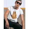 thumbnail image 2 of Red Cat Looking Away T-Shirt Men -Image by Shutterstock, Male Large, 2 of 4