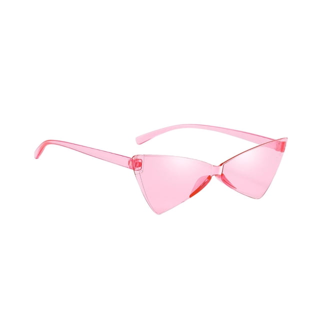 Milaget Cat Eye Sunglasses Trendy Rimless Sun Protection UV400 Transparent Candy Colored Pink