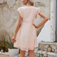 thumbnail image 4 of Babydoll Dress for Women V Neck Sleeveless Floral Printed Boho Dress Ruffle Chiffon Casual Swing Beach Mini Dress, 4 of 8