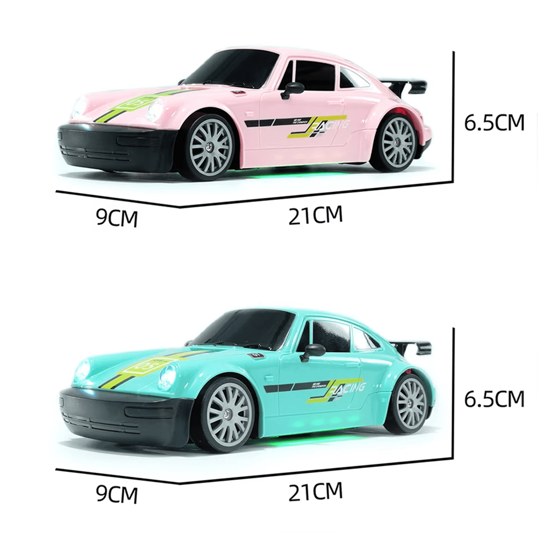 1:20 Scale 4WD RC Drift Car, 2.4GHz Remote Control Racing Car, 20km/h High Speed with LED Lights, Alloy & Plastic Construction, for Adults and Hobbyists FQD15 Silver Gray