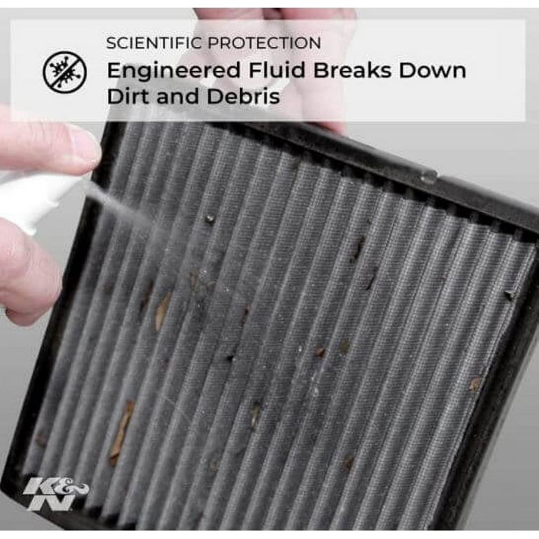 K&N Cabin Filter Cleaning Kit: Spray Bottle Filter Cleaner and Refresher  Kit; Restores Cabin Air Filter Performance; Service Kit-99-6000