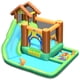 thumbnail image 4 of Costwaysku Parque acuático inflable con tobogán, tobogán inflable en tejido Oxford con piscina pared para escalar cama elástica piscina con pelotas,para fiestas encuentros diversión de verano, 4 of 7