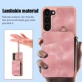 thumbnail image 5 of Pink Zipper Wallet Case for Samsung Galaxy S23 Plus 5G with Crossbody Lanyard,Large Capacity Purse Cover with Wrist Strap for Women and Men,PU Leather Handbag Phone Cover with Card Holder, 5 of 17