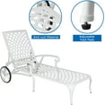 thumbnail image 2 of HOMEFUN 75.4 in. L White Aluminum Outdoor Chaise Lounge Reclining Chair with Adjustable Wheels, 2 of 6