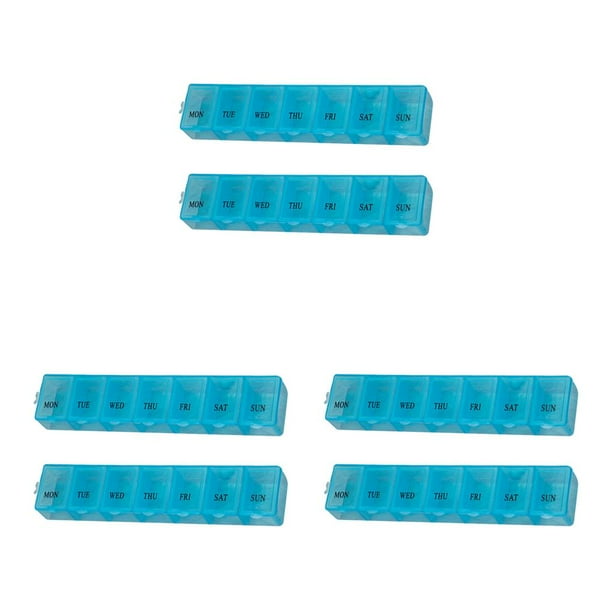Pastillero viaje Bewildely 2 piezas contenedor bolsillo plástico reutilizable organizador Azul