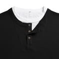 thumbnail image 6 of CQONEPT Mens Henley Sweater Long Sleeve Waffle Button Up Tunic Tee Casual Knit Pullover Soft Stretch Fall Winter Tops Black S, 6 of 6