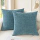 thumbnail image 1 of Chenchen Throw Pillow Covers Decorative 16 X 16 Inches Pack of 2 Cozy Chenille Cushion Cases for Couch Sofa Bed Living Room Home Smoke Blue, 1 of 1