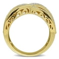 thumbnail image 6 of Everly Women's 1/10ct TW Diamond Crisscross Design Wide Ring in Yellow Gold Flash Plated Sterling Silver, 6 of 10