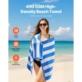 thumbnail image 2 of 4 Pack Oversized Cabana Striped Beach Towels 30 x 60 Inches 100 Percent Cotton Soft Quick Dry Thick Swimming Pool Towels for Vacation Beach Bathroom, 2 of 6