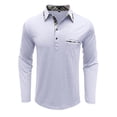 thumbnail image 2 of FYDUU Mens Polo Golf Shirts Men's Shirt Long Sleeve Classic Polo Shirts Casual Button Tee Collared Work Pullover Shirts With Pockets Basic Shirts Fall Tops, 2 of 6