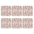 thumbnail image 2 of Fuzoiu Autumn Floral Deer Print Leather Coasters Set,Drink Coasters Set of 6,for Tabletop Protection, Durable PVC Coasters,Home Décor and Housewarming Gift,Square, 2 of 7