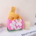 thumbnail image 5 of Unique Bargains 1 Pc Knitted Wrist Bag Flower Letter Gift Bag Pink Yellow, 5 of 5